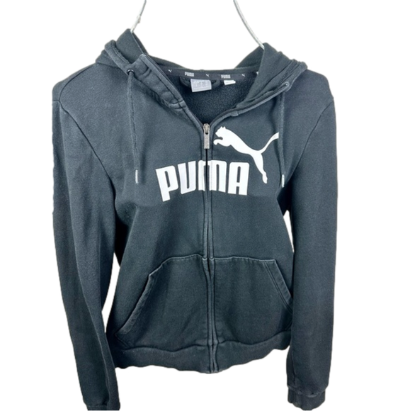 Black zip-up PUMA hoodie size M - Picture 4 of 5
